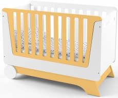 Ліжечко-трансформер IndigoWood Nova Kit 124,5x63,5cm orange / white (зі з'ємною спинкою, колесами та ящиком)